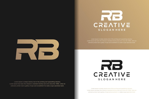 Abstracte monogram brief RB logo ontwerp