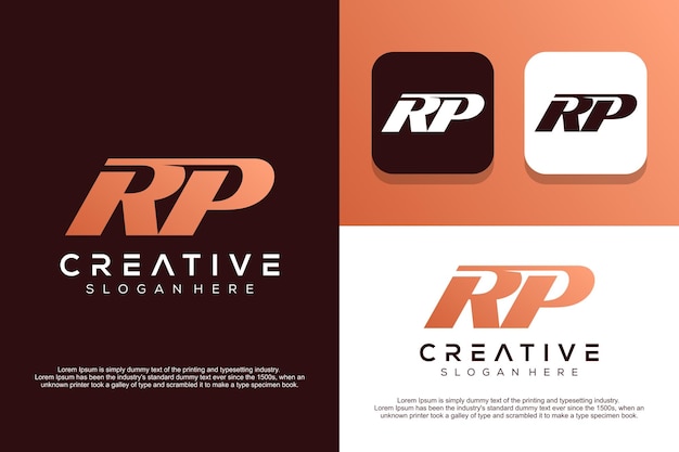 Vector abstracte monogram brief rp logo ontwerp