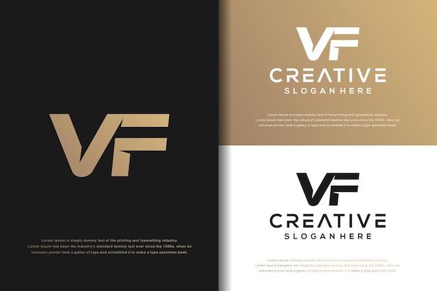 Abstracte monogram brief VF logo ontwerp