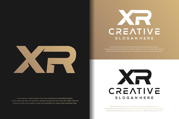 Abstracte monogram brief xr logo ontwerp