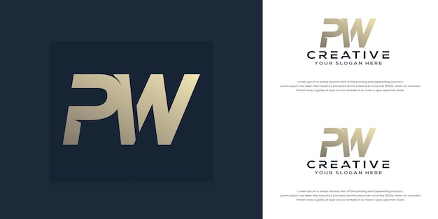 Abstracte monogram eerste pw letter logo sjabloon