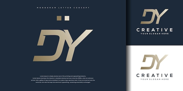 Abstracte monogram letter DY logo sjabloon