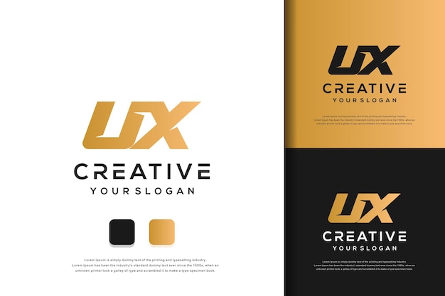 abstracte monogram letter ux logo sjabloon