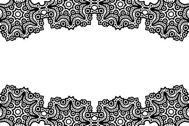 Abstracte mooie zwarte tribal vector achtergrond met witte kopie ruimte