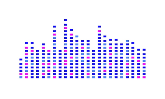 Vector abstracte muzikale blauwe en roze equalizer op een witte achtergrond