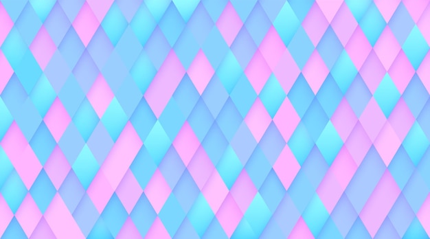 Abstracte naadloze diamant vorm lichtblauw snoep roze kleur minimale 3D geometrische patroon achtergrond