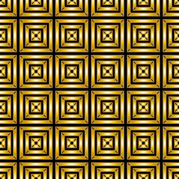 Abstracte naadloze geometrische achtergrond Patroon van gouden vierkanten