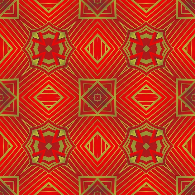 Abstracte naadloze gestructureerde achtergrond in rood met gouden strepen