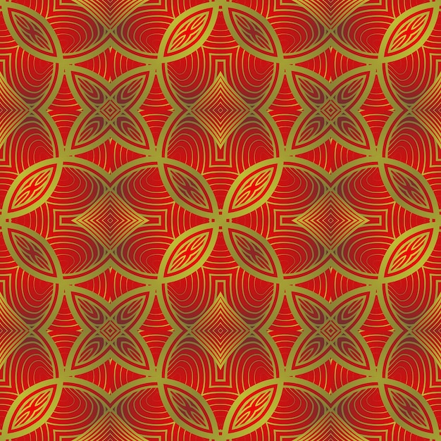 Abstracte naadloze gestructureerde achtergrond in rood met gouden strepen