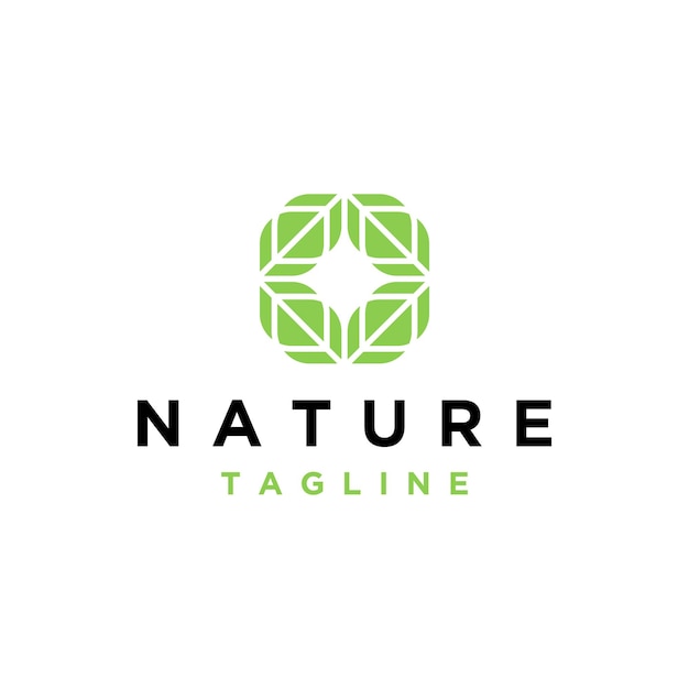 Abstracte natuur blad logo ontwerpsjabloon