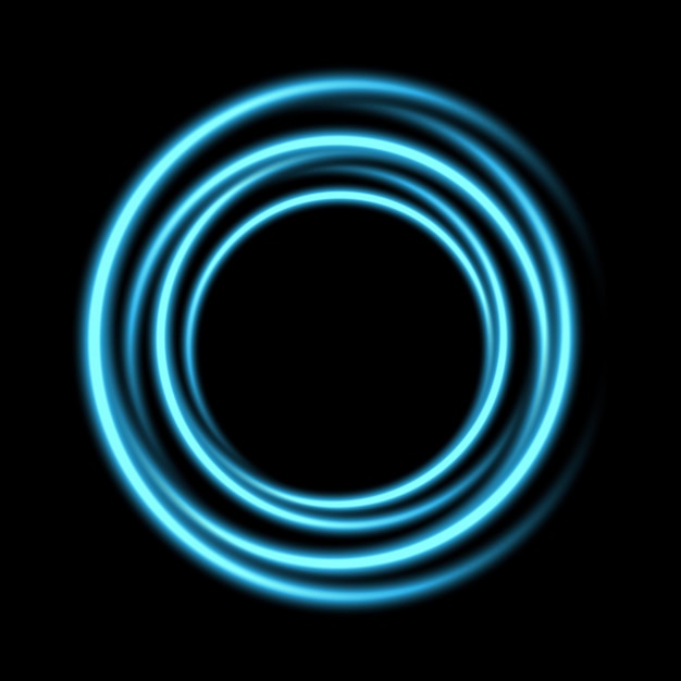 Abstracte neon blauwe cirkel frame licht. Vectorillustratie