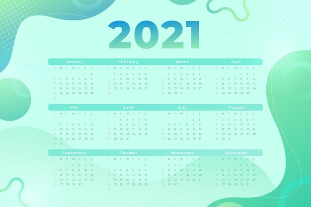 Abstracte nieuwe jaarkalender 2021