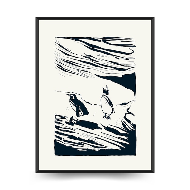 Abstracte oceaan en zee posters sjabloon. Moderne zee Botanische trendy zwarte stijl. Uitstekend zeewier