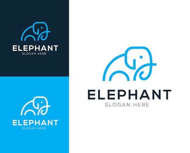 Abstracte olifant logo ontwerp vector illustratie inspiratie