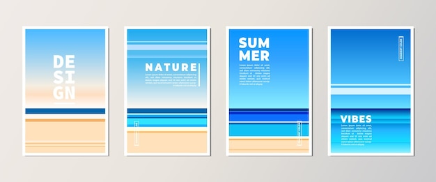 Vector abstracte omslag met gradiëntkleur strandillustratie