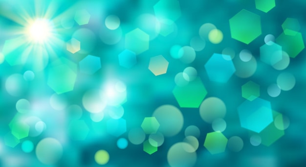 Abstracte onscherpe achtergrond met bokeh-effect in turquoise kleuren