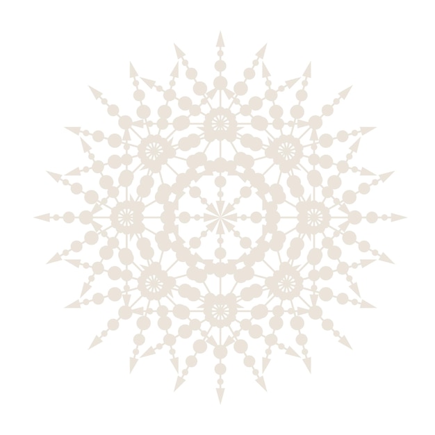 Abstracte Oosterse Mandala Sneeuwvlok Sjabloon. Yoga Arabesque Mandala Kantpatroon Element Pictogram