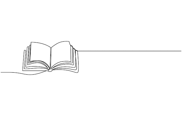 Abstracte open boek als lijntekening op witte achtergrond Vector Abstract open boek als linijtekening