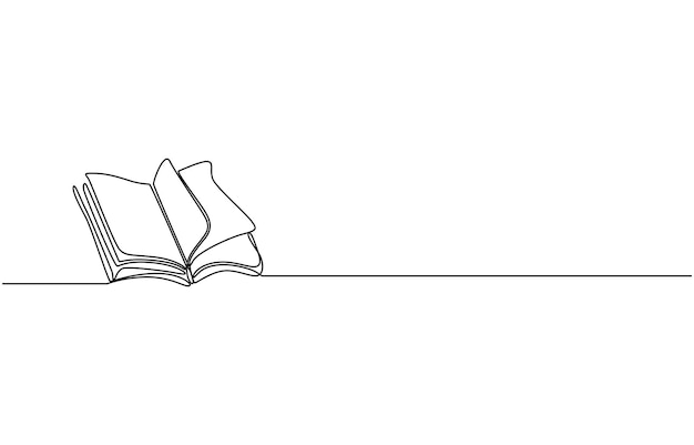 Abstracte open boek als lijntekening op witte achtergrond Vector Abstract open boek als linijtekening
