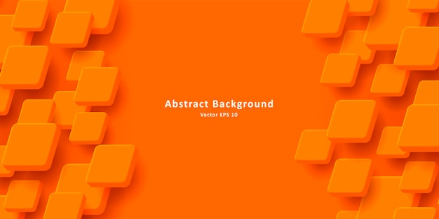 Abstracte oranje achtergrond met kubussen die over elkaar liggen en textuur creëren