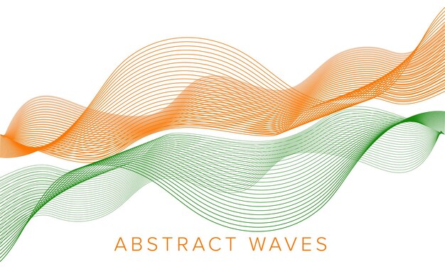 Vector abstracte oranje groene golf lijn kunst patroon golven als achtergrond