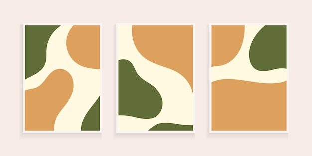 Abstracte organische handgetekende minimalistische vormachtergrond Hedendaagse collage