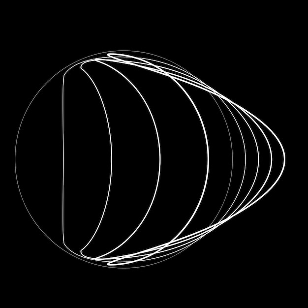 Abstracte ovale lijnen achtergrond met geometrische cirkels. Vector roterende ellips lijn ontwerp.