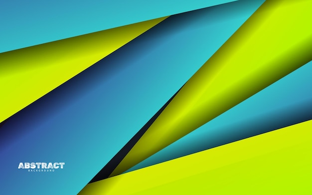 Abstracte overlappende laag papercut groene en gele kleurenvector als achtergrond