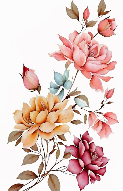 Abstracte paardenkunst achtergrond vector illustratie aquarel bloemen planten en dieren