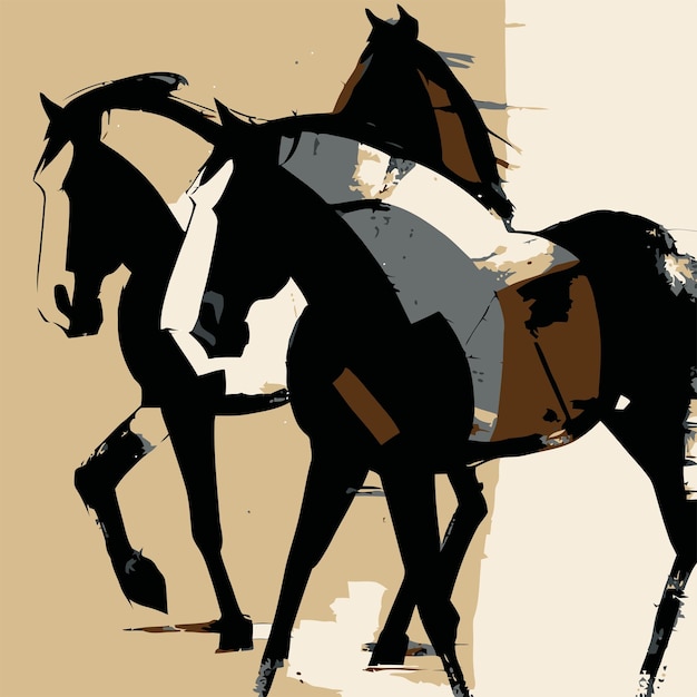 Abstracte paardenkunst Vector schilderen