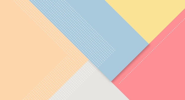 Abstracte papier kleurrijke achtergrond met Memphis Papercut-stijl en pastelkleur voor behang