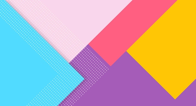Abstracte papier kleurrijke achtergrond met Memphis Papercut-stijl en pastelkleur voor behang