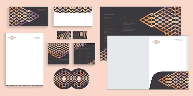 Abstracte patroon driehoek vormen moderne zakelijke identiteit briefpapier