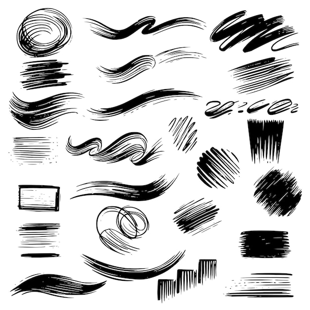 Vector abstracte penseel en vormen