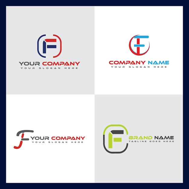 Abstracte pictogram alfabet F brief Logo ontwerpset bedrijf identiteit pictogram Business Branding sjabloon