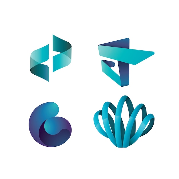 Abstracte pictogram logo set