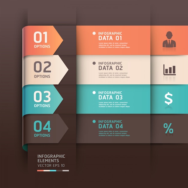 Abstracte pijl infographics sjabloon kan worden gebruikt voor de werkstroom layout, diagram, opties voor alineanummering, intensiveren van opties, webdesign