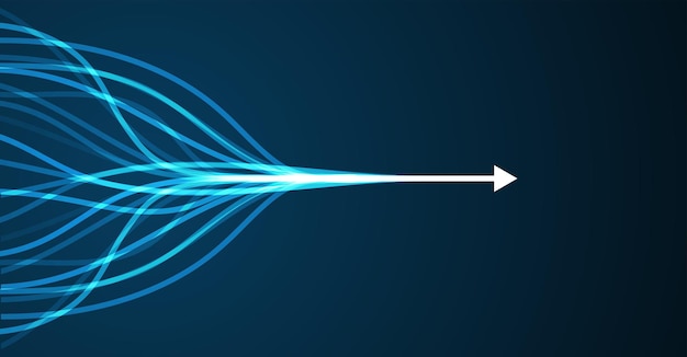 Abstracte pijl richting technische achtergrond