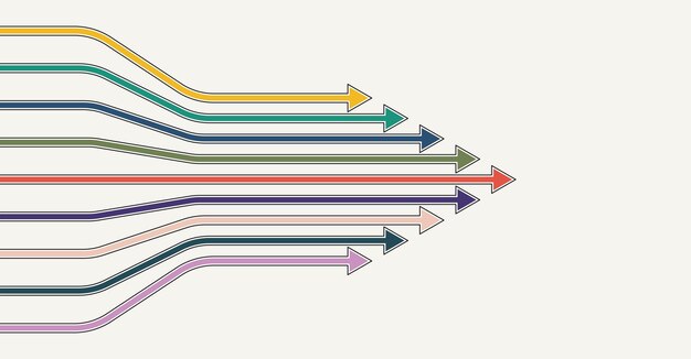 Abstracte pijl richting technische achtergrond