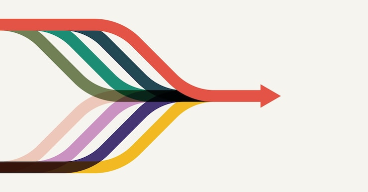 Vector abstracte pijl richting technische achtergrond