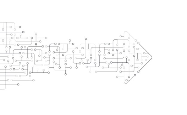 Abstracte pijl richting technische achtergrond