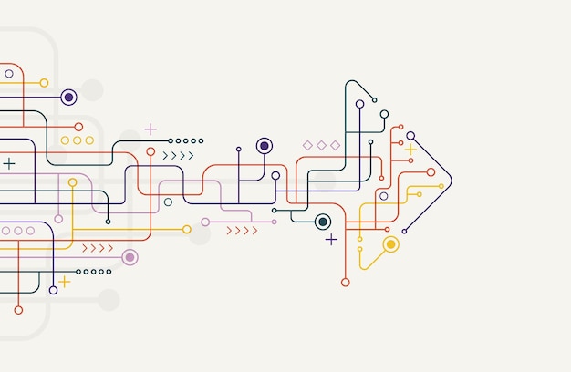 Abstracte pijlrichting Technische achtergrond Hoge snelheid Hitech