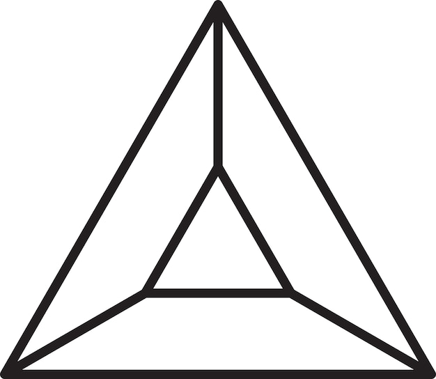 Abstracte piramide driehoek logo afbeelding in trendy en minimalistische stijl