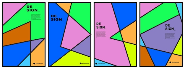 abstracte platte achtergrond ingesteld voor banner poster sjabloon ontwerp flyer brochure etc
