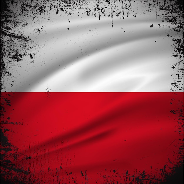 Abstracte polen vlag achtergrond vector met grunge slag stijl. polen onafhankelijkheidsdag vector