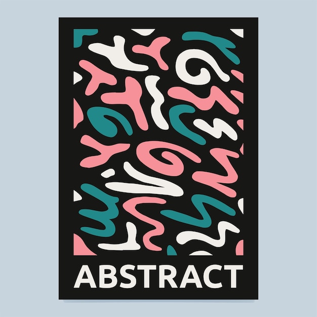 Abstracte poster met handgetekende krabbels en doodles