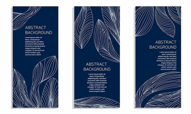 Abstracte premium luxe banner achtergrond vectorillustratie. Zilveren element als bladeren op donkere rug