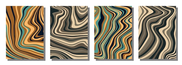 Abstracte psychedelische groovy vastgestelde achtergrond