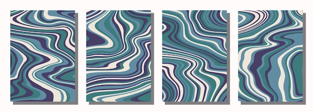 Abstracte psychedelische groovy vastgestelde achtergrond