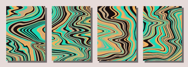 Abstracte psychedelische groovy vastgestelde achtergrond